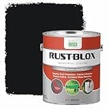 Rust-Blox Interior Exterior Paint – Industrial Oil-Based Enamel for Metal Surfaces, Rust-Resistant & Durable, High-Gloss Finish, Fade & Chip Resistant, 1 Gallon (Gloss Black)