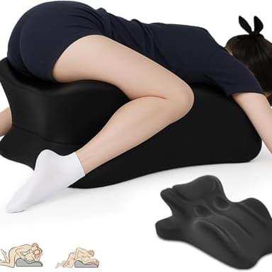 Ergonomic Support Pillow, Memory Foam Lounger Cushion,27-Degree Angle Design, Contoured Multi-Position Support for Couples (Black)