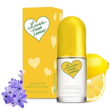 Dana Love's Fresh Lemon Cologne Mist 1.5 Fl. Oz. Invigorating and Uplifting Lemon Scented Body Mist for Women, Classic Fragrance for Everyday Freshness