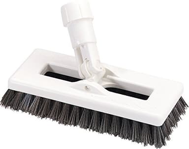SPARTA 363883103 Plastic Block Swivel Scrub Brush, Polyester Bristles, 1" Bristle Trim, 8" Length x 3-1/2" Width, Black/White
