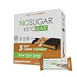 No Sugar Keto Bar Snack - Low Carb No Sugar Keto Snack Food with Keto Friendly Macros (12 x 1.41oz Bars, Peanut Butter)