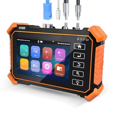 New Upgraded OTDR Optical Fiber Tester, Fiber Network Tester Support Event Map Optical Power Meter OLS(Loss Test) VFL LS(Light Source) Length Ping POE Test, IP Scan RJ45 Network Tools