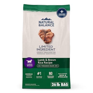 Natural Balance Limited Ingredient Large Breed Adult Dry Dog Food with Healthy Grains, Lamb & Brown Rice Recipe, 26 Pound (Pack of 1)
