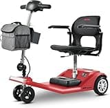 Super Lightweight Foldable Electric Mobility Scooter for Adults and Seniors, Aluminum Frame 33lbs Only Airline Approved with Detachable Lithium Battery Red