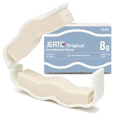 Jeato Original Incontinence Clamp - Light and Comfort Clamp for Male Incontinence - 0.28 oz, Replaceable Pad (3 Adjustable Sizes Included)