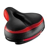 Roguoo Bike Seat, Most Comfortable Bicycle Seat Dual Shock Absorbing Memory Foam Waterproof Bicycle Saddle Bike Seat Replacement with Refective Tape for Mountain Bikes, Road Bikes