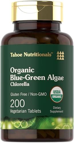 Carlyle Chlorella | Organic Blue Green Algae | 250mg | 200 Tablets | Vegetarian, Non-GMO, Gluten Free Supplement | Tahoe Nutritionals