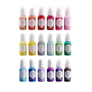 Miraclekoo 18 Colors Epoxy Resin Pigment Opaque Liquid UV Resin Dye Colorant, 0.35oz Each