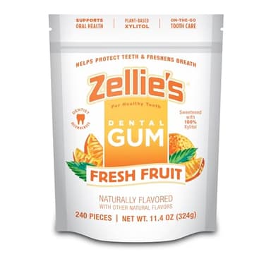 Zellie's | 100% Xylitol Fresh Fruit Chewing Gum | No Aspartame, Gluten Free, Vegan & Kosher (240 Count - Pack of 1)