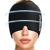 EXQUISLIFE Migraine Ice Head Wrap, Headache Relief Hat for Migraine Cap, Hot and Cold Therapy, Headache Eyes Mask for Sinus, Puffy Eyes, Tension and Stress Relief (Black)
