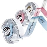 Phomemo P12 Label Maker Satin Ribbon Label Tape, P12 Label Printer Ribbon for Gift, Wedding, Craft Work, 12mm x 2m Work with LetraTag Dymo LT-100H 200B Phomemo P12 P12-Pro Phomemo LT12, 3 Pack