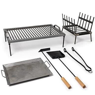 Hickory Summit Argentine Grill - Argentinian Grills - Santa Maria Grill - Argentinian Parrilla Set with all Tools Included - BBQ Parrillas Asado