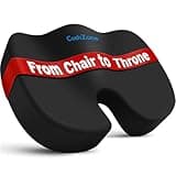 CushZone Seat Cushion Office Car Seat Cushion, Memory Foam Cushion for Office Chair, Car Seat, Airplane, Bleacher Non-Slip Chair Pad, Butt Pillow for Desk, Wheelchair, Car (Black)