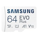 SAMSUNG EVO Plus microSD Memory Card + Adapter, 64GB microSDXC, Speeds Up to 160 MB/s, UHS-I, C10, U1, V10, A1, Upgrade Storage for Phones, Tablets, Gaming Consoles, DSLR Cameras, PCs, MB-MC64SA/AM