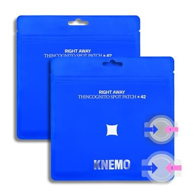 KNEMO Right Away Thincognito Invisible Spot Patch - Absorbing Hydrocolloid Pimple Patch for Face, Blemishes, Zits, Acne, Breakouts Spot Treatment for Skin Care, 2 Sizes (42 Count Pack of 2)