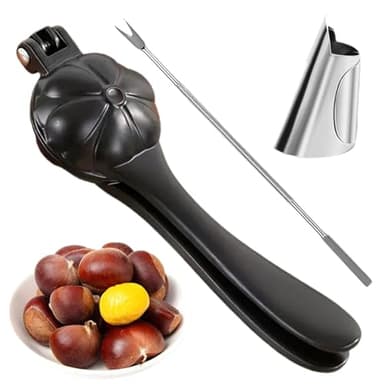 Chestnut Cutter Tool Chestnut Peeler Aluminum Alloy Chestnut Opener Chestnut Cracker Quick Clip Chestnut Sheath Cutter Nut Cracker Sheller Kitchen Tool Machine 304 Stainless Steel Blade (Black)