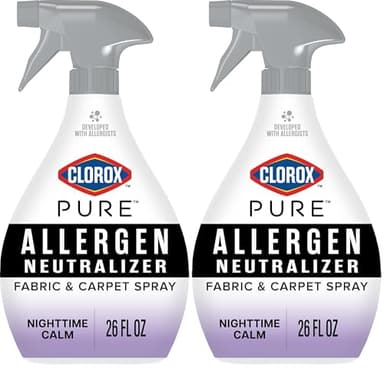 Clorox PURE Allergen Neutralizer Fabric and Carpet Spray, Nighttime Calm, 26 Fluid Ounces (Pack of 2)