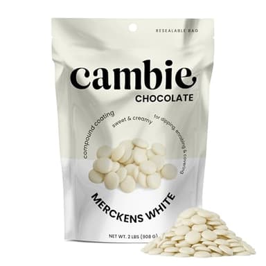 Merckens White Melting Chocolate - 2 Pounds of Premium Quality White Chocolate Flavored Melting Wafers to make Dubai Chocolate Bar, Cake Pops, Cocoa Bombs, & Homemade Desserts