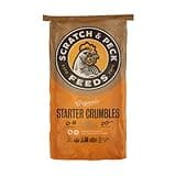 Scratch and Peck Feeds Whole Grain Starter Crumbles Chicken and Duck Feed - 25 lbs Bag - Corn-Free and Soy-Free - 20.5% Protein, Certified Organic and Non-GMO Project Verified Chicken Food