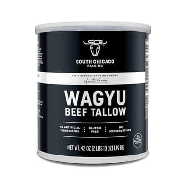 South Chicago Packing 100% Pure Wagyu Beef Tallow, 42 Ounces – Paleo & Keto Friendly Cooking Fat for Searing, Sautéing & Frying
