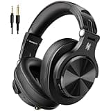 OneOdio A70 Bluetooth Over Ear Headphones, Wireless Headphones with 72H Playtime, Hi-Res, Built-in Mic, 3.5mm/6.35mm Wired Audio Jack for Studio Monitor & Mixing DJ Guitar AMP, Computer Laptop PC