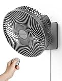 10 Inch Wall Mount Oscillating Fan with Remote and Timer, Small Bedroom RV Fan with 4 Speeds, Quiet Operation,90°Oscillation, Adjustable Tilt,5.92 ft Wire, Cooling Bathroom Wall Mounted Fans