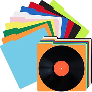 30 Pcs Vinyl Record Dividers Bulk Plastic Album Lp Record Dividers Multicolor Vinyl Separators with Tabs for 33 RPM, 13 x 13 Inches