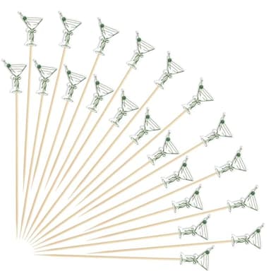 Domensi 300 Pcs Martini Cocktail Picks Bamboo Skewers, 4.7 Inch