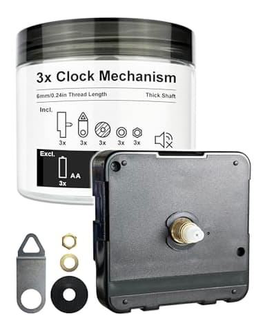 MCDFL Battery Operated Clock Mechanism Replacement Kit, Silent Quartz Clock Movement with Hands and Motor, DIY Repair Parts for Wall & Desk Clocks Works