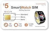 SpeedTalk Mobile $5 Prepaid Smart Watch SIM Card Kit for 5G 4G LTE Smartwatch, Wearables | Triple Cut 3 in 1 Simcard - Standard Micro Nano | No Contract | USA Coverage 30 Days Service