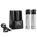Energup 2Pack VP100 Li-ion Battery for Black Decker Versapak Batteries VP100C VP105 VP105C VP110 VP110C VP143, with 2Port Black Decker 3.6V Charger