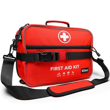 430 Piece First Aid Kit, Well-Organized Premium Waterproof Compact Trauma Medical Kits for Any Emergencies, Ideal for Home, Office, Car, Travel, Outdoor, Camping, Hiking, Boating (Red)