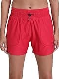 Rrosseyz Running Shorts for Women with Liner-Trendy Athletic Lightweight Quick Dry Gym Shorts for Workout and Sports(Bright Red,M)