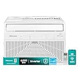 Hisense 6,000 BTU Smart Inverter Window Air Conditioner, 3 modes (Cooling, Fan, Dehumidifier), Easy Installation,Ultra Quiet, 24.5% more Energy Saving, 2 Years Warranty