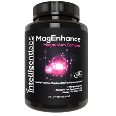 Intelligent Labs MagEnhance Magtein Magnesium Complex Supplement L-Threonate with Magnesium Glycinate and Taurate, 90 Capsules