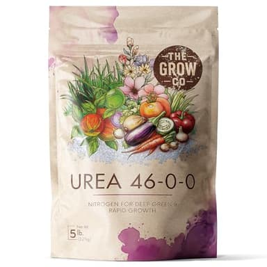 5 lb. Urea Fertilizer 46-0-0, High Nitrogen Fertilizer for Plants, Ideal Plant Food Nitrogen for Grass, Vegetable, Fruits, and Flowers - Promotes Greener Plant Color and Vibrant, Lush Growth