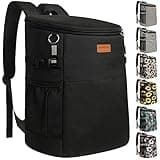 Camping 30 Cans, Soft Backpack Coolers Insulated Leak Proof Travel Waterproof Lunch Picnic Beach Work Trip Drink Beverage Beer Thermal Bag Black
