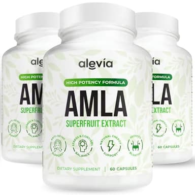 Alevia Amla Superfruit Extract 1000mg – Supports Weight Management, Healthy Digestion & Metabolism – Promotes Radiant Skin, Hair Strength & Anti-Aging – 180 Capsules