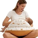 Momcozy Original Standard Size Nursing Pillow - Ergonomic Breastfeeding Pillows with Security Fence for Baby-Adjustable Waist Strap and Removable Cotton Cover，Starry Sky
