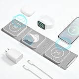 20W 3 in 1 Foldable Wireless Charger, Wireless Charging Station, Charging Station for Multiple Devices, Magnetic Mag-Safe Travel Charging Pad for iPhone 15 14 13 12 Pro Max Plus iwatch Watch & Airpods