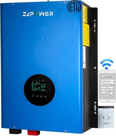 ZLPOWER UL1741 48V Inverter 8KW Solar Hybrid Off Grid 110/220Vac Low Frequency DC 48V AC Input 240V AC Output 120V/240V Split Phase Pure Sine Wave Converter with 2x80A MPPT Charger Controller 8000W