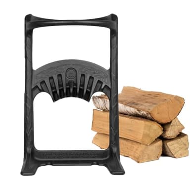 Kindling Cracker King XL Firewood Kindling Splitter – Extra-Large Cast Iron Wood Splitting Wedge, 9" Safety Ring, 17" Height, No Axe Needed, Made in Australia