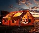 YOLENY 13X10FT Inflatable Camping Tent, Large Skylight, 5 Mins Setup, for 8-10 People, Rainproof Oxford Fabric, Good Ventilation, All-Season, Orange