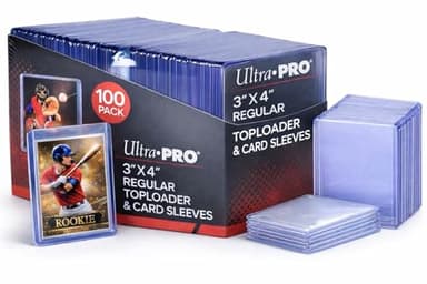 Ultra PRO 3" x 4" Clear Regular TopLoaders For Cards With Card Sleeves Bundle Standard Size 100ct Trading Baseball Toploader Card Sleeve Protectors