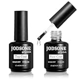 JODSONE 2 Bottles of Top Coat Base Coat Set No Wipe Foundation Combination Bright Surface At Home DIY Nail Salon Girl Gift