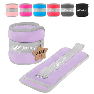 Ankle Weights, Wrist Leg Arm Weights for Women Men with Adjustable Straps,A Pair of 1LBS(0.5LB Each Weight) Strength Training Weighted for Jogging, Running, Walking, Fitness, Light Purple