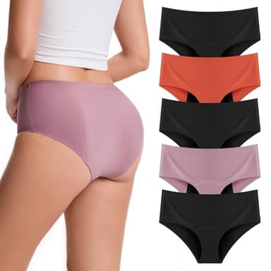 ToVii Reusable Period Underwear for Women Heavy Flow Period Panties Leak Proof Menstrual Underwear Multicolor S