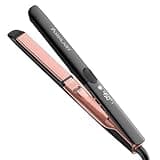 Annlary Hair Straightener, 1 Inch Flat Iron Straightener and Curler 2 in 1, Professional Ceramic Ionic Dual Voltage Straightener with Anti-Iron Silicone for Less Frizz, Shinier & Smoother Hair