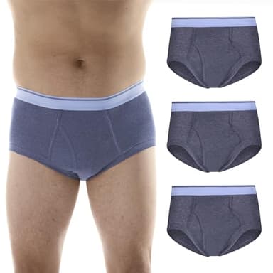Wearever Incontinence Underwear for Men - Reusable & Washable Men's Bladder Control Briefs with Regular Absorbency - Leak Proof Underwear 150 ml (Pack of 3) (Gray) (L)