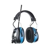 PROTEAR Digital AM FM Radio Headphones, Ear Protection Noise Reduction Earmuffs, 25dB NRR Hearing Protectors for Lawn Mowing and Landscaping(Light Blue)